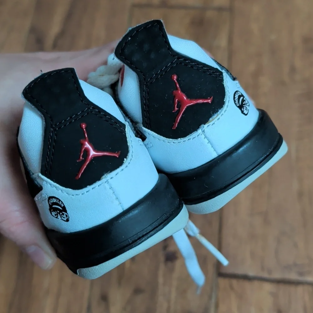 Nike Air Jordan 4 IV Retro Fire Baby White, Red & Black Athletic Sneakers